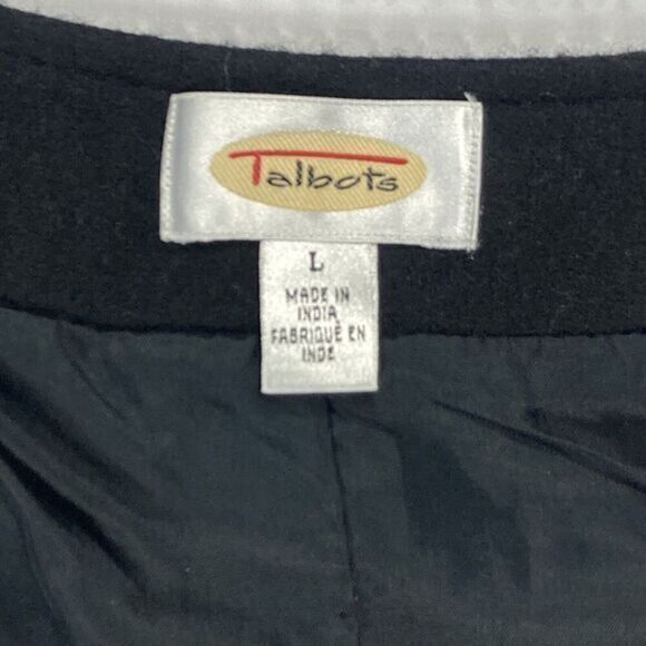 Talbots Holiday Vest Womens Large Black Red Wool Appliqué Embroidered Christmas - Picture 10 of 11